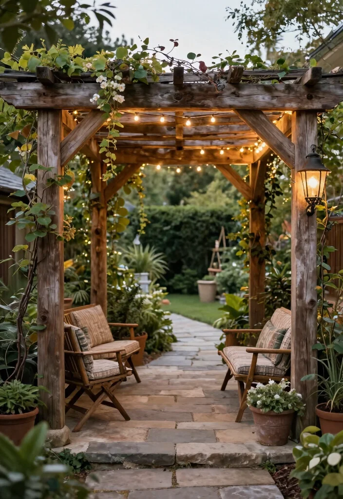 10 Plant Pergola Ideas to Blend Shade and Greenery - 6. Rustic Charm 1