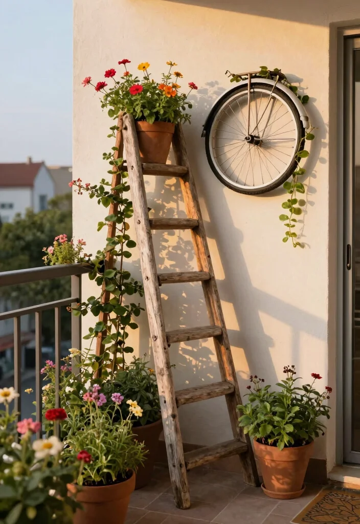 10 Planter Trellis Ideas for Small Space Vertical Gardening - 8. Repurposed Items as Trellis: Unleash Your Creativity 1