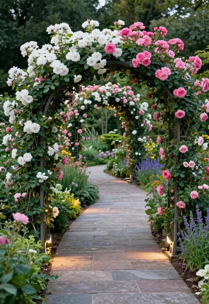 10 Rose Pergola Ideas for Romantic Garden Spaces - 5. Romantic Garden Pathway 1