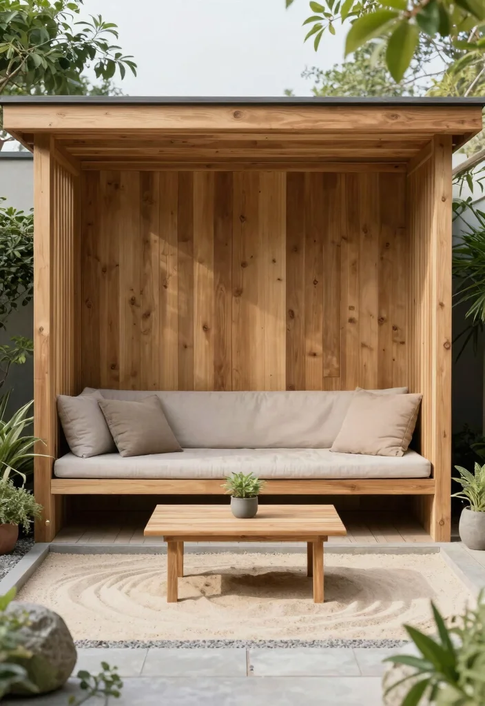 10 She Shed Patio Ideas for Cozy Backyard Retreats - 4. Minimalist Zen Space 1