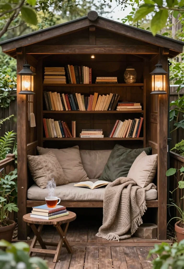 10 She Shed Patio Ideas for Cozy Backyard Retreats - 8. Outdoor Reading Nook 1