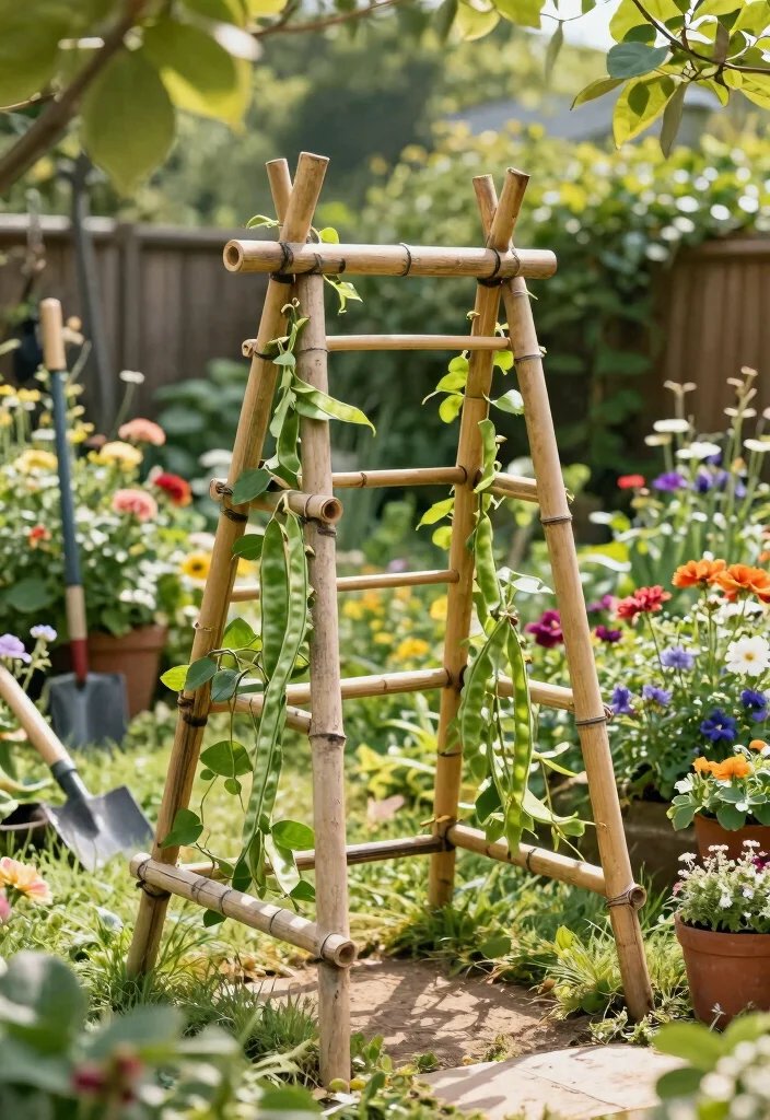 10 Simple Trellis Ideas for Easy DIY Garden Projects 3. Rustic Bamboo Trellis 0