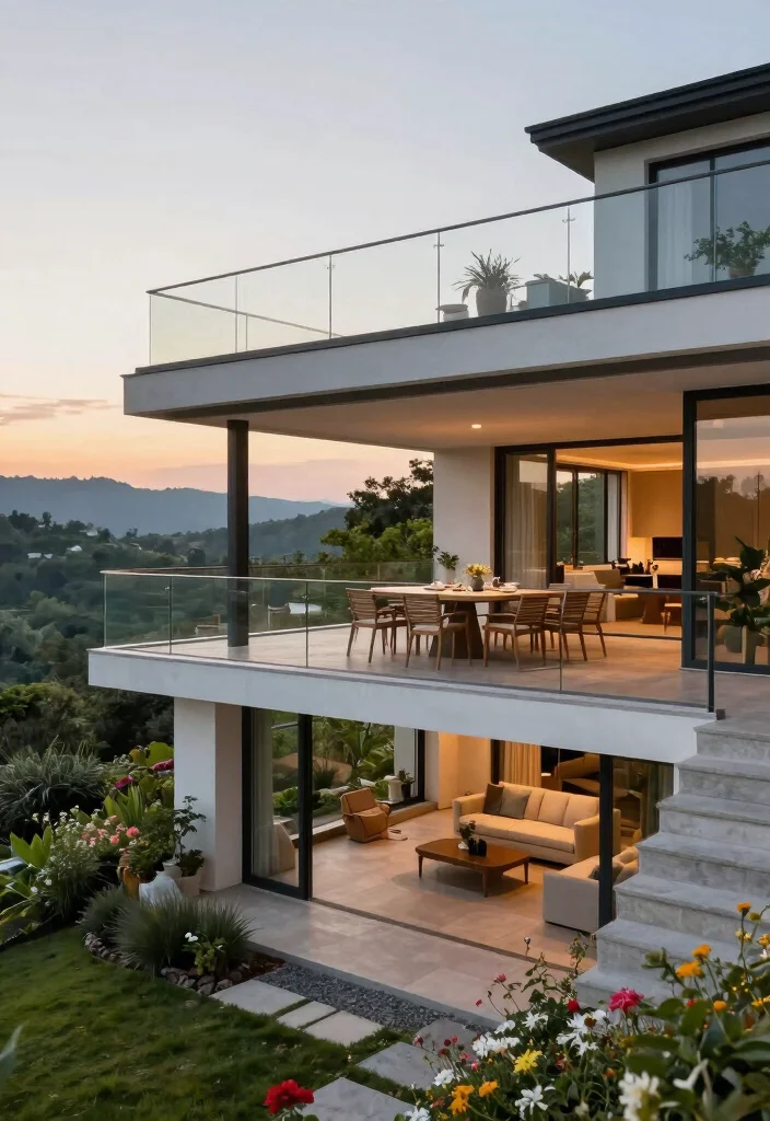 10 Two Level Patio Ideas for Defined Outdoor Living Zones - 7. Distance Between Levels for Views 1