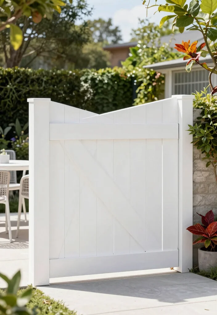 10 White Garden Fence Ideas for Clean and Classic Style - 8. Geometric White Fencing 1