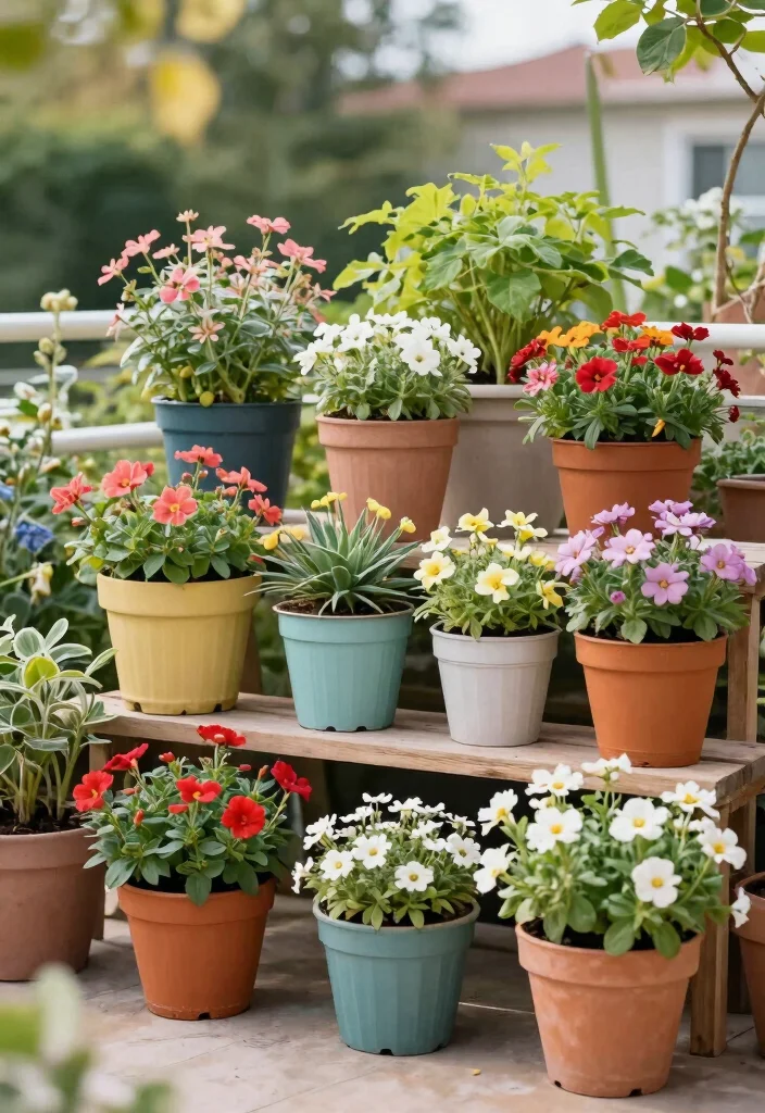 12 Backyard Ideas for Small Yards That Feel Open and Livable - 6. Creative Container Gardening: Boundless Possibilities 1