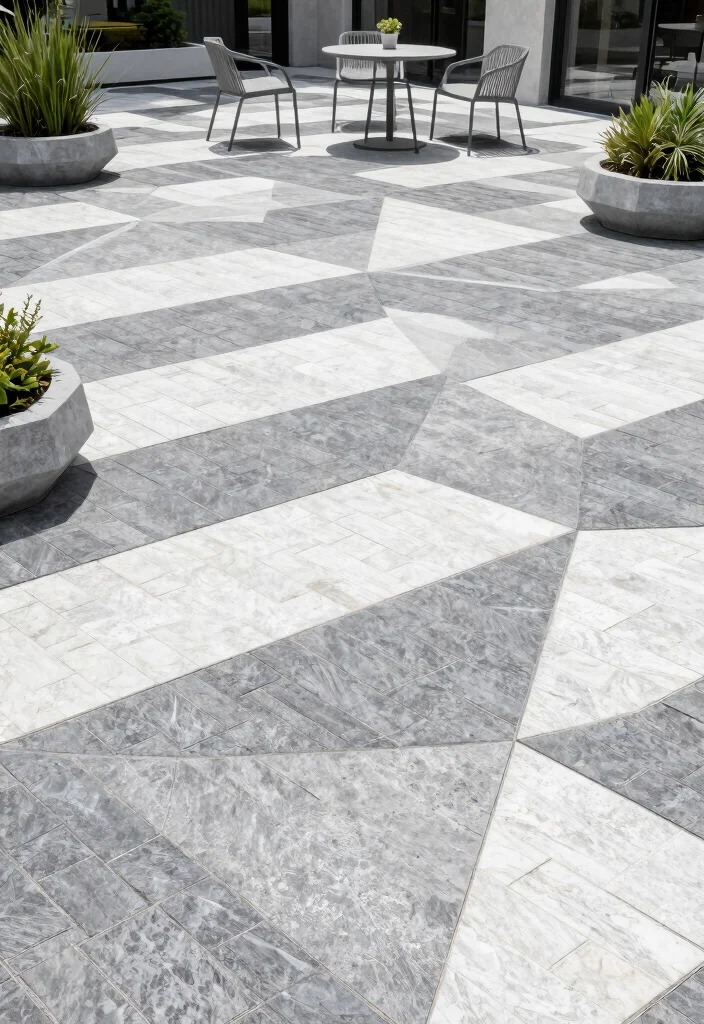 12 Brick Patio Ideas for Backyards With Timeless Appeal 3. Modern Geometric Shapes 0