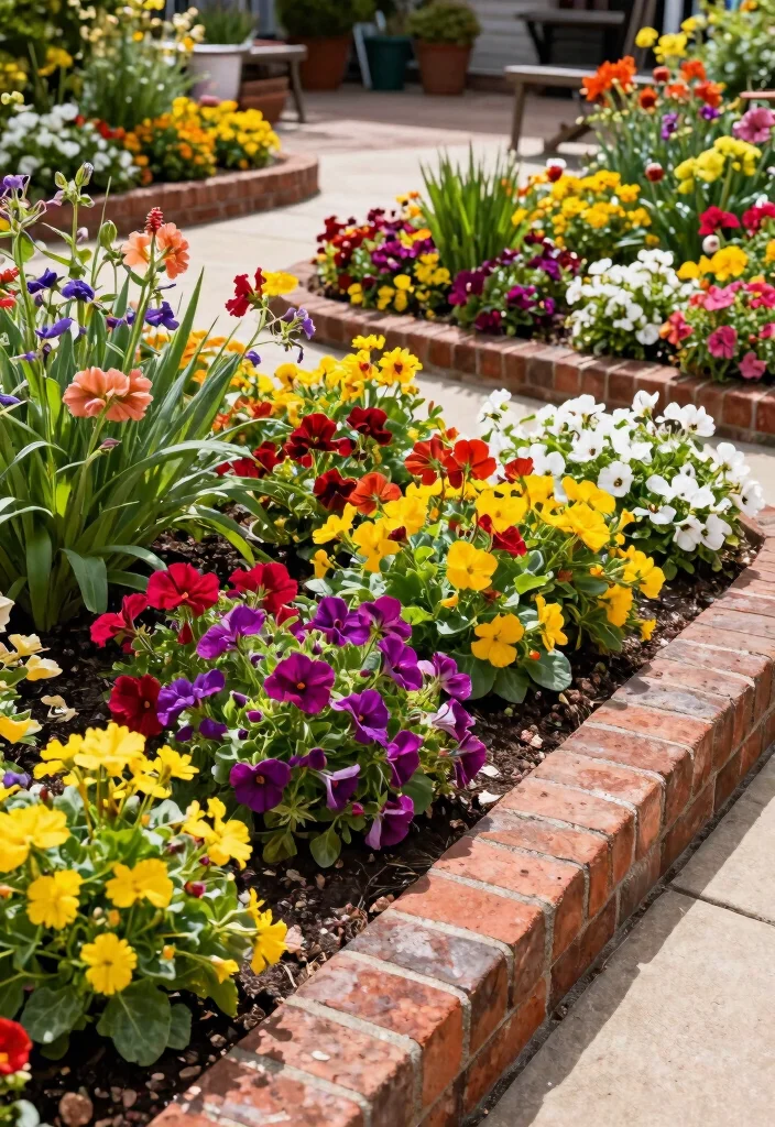 12 Brick Patio Ideas for Backyards With Timeless Appeal 6. Brick Border Garden 0