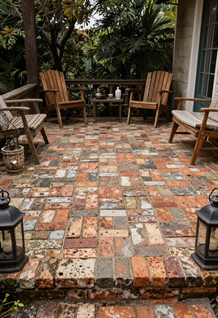 12 Brick Patio Ideas for Backyards With Timeless Appeal 7. Vintage Brick Revival 0
