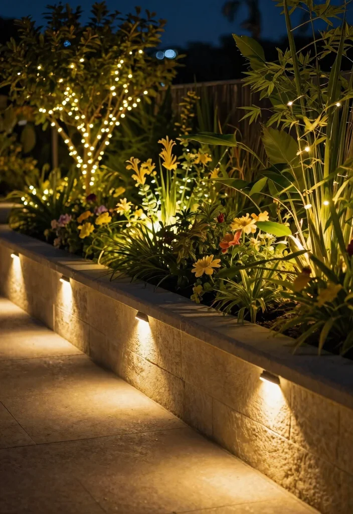 12 Retaining Wall Backyard Ideas to Fix Slopes and Add Style - 12. Lighting the Walls 1
