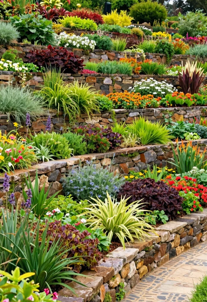 12 Retaining Wall Backyard Ideas to Fix Slopes and Add Style - 6. Terraced Gardens 1
