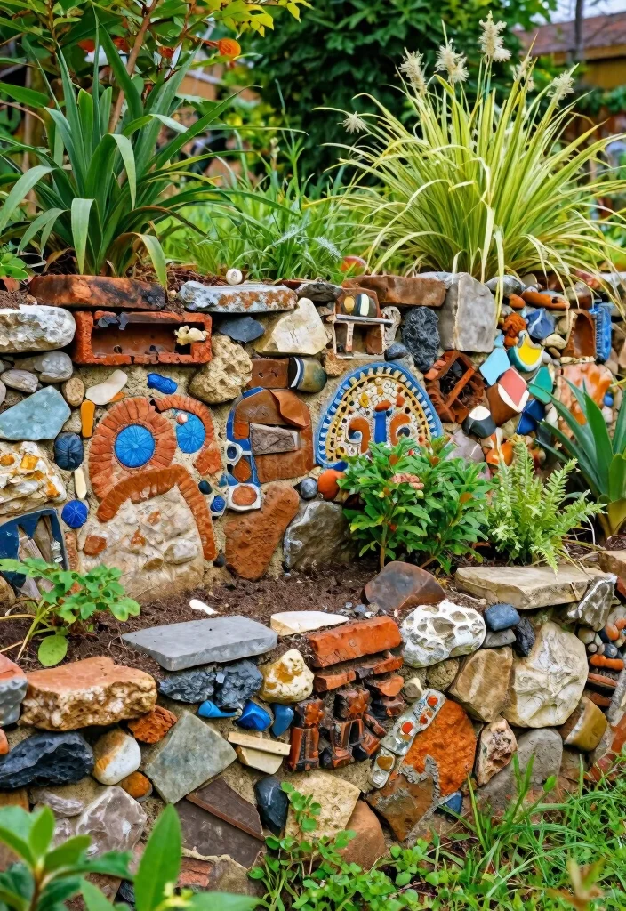 12 Retaining Wall Backyard Ideas to Fix Slopes and Add Style - 8. Use of Recycled Materials 1