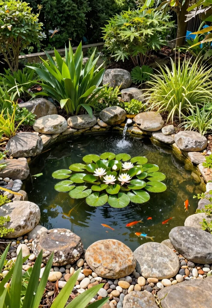 12 Sloped Backyard Ideas on a Budget That Actually Work - 4. Build a Small Pond 1