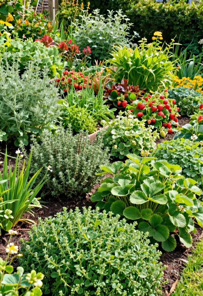 12 Sloped Backyard Ideas on a Budget That Actually Work - 8. Incorporate Edible Ground Covers 1