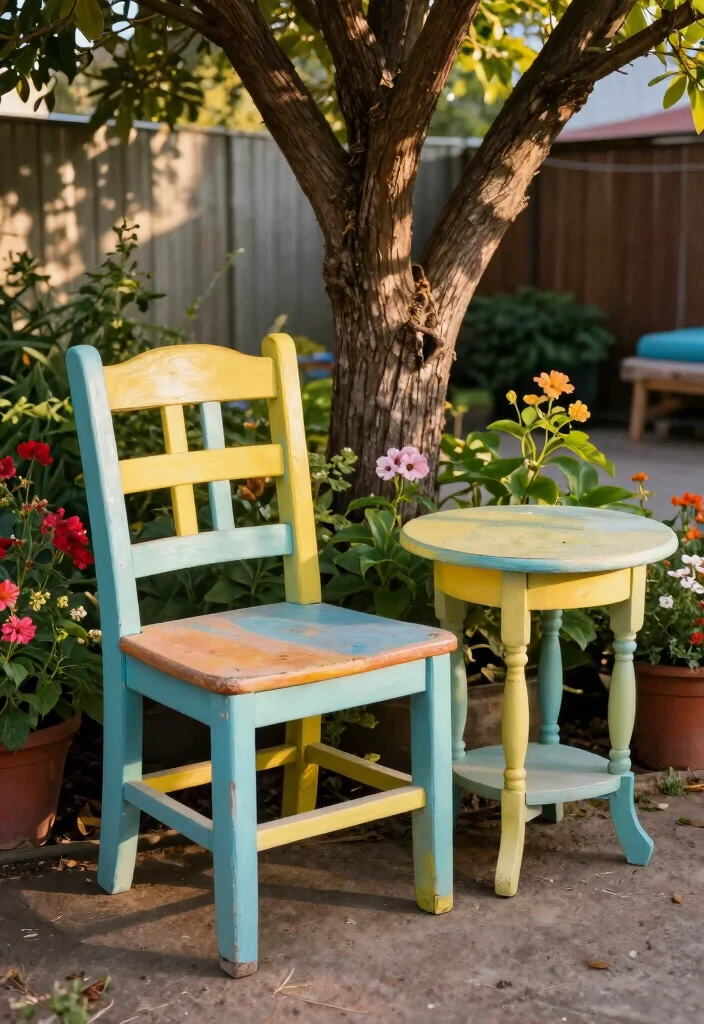 14 Backyard Ideas on a Budget for Easy and Affordable Upgrades 12 14 Backyard Ideas on a Budget for Easy and Affordable Upgrades 12. Paint Old Furniture 0