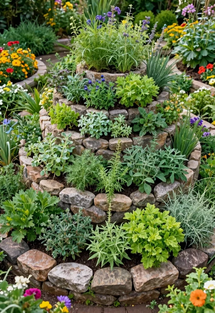 14 Backyard Ideas on a Budget for Easy and Affordable Upgrades 6 14 Backyard Ideas on a Budget for Easy and Affordable Upgrades 6. Herb Spiral Garden 0