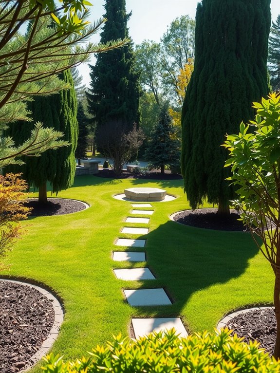 anchor trees create focal asymmetric corners