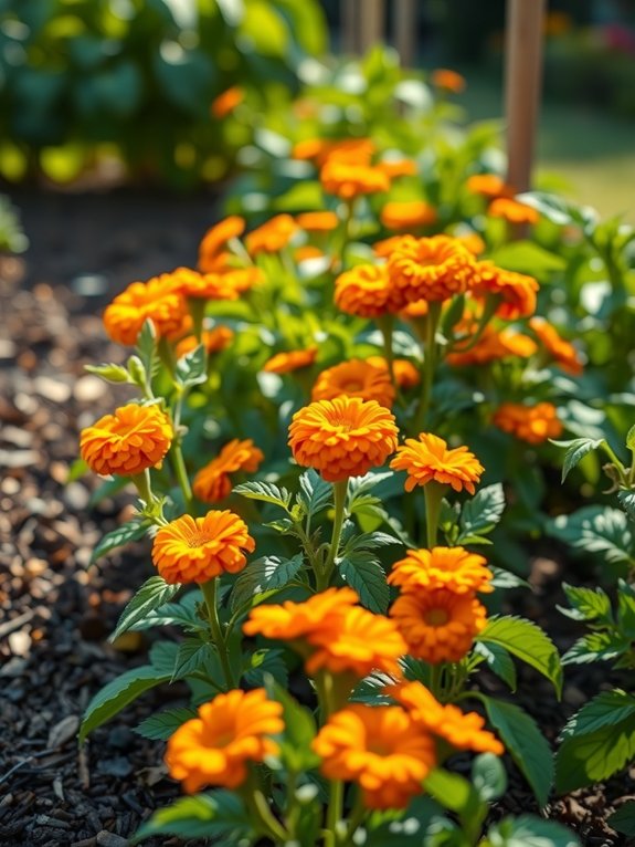 clustered marigolds maximize pest suppression