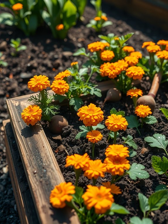 compact marigolds deter nematodes in raised beds