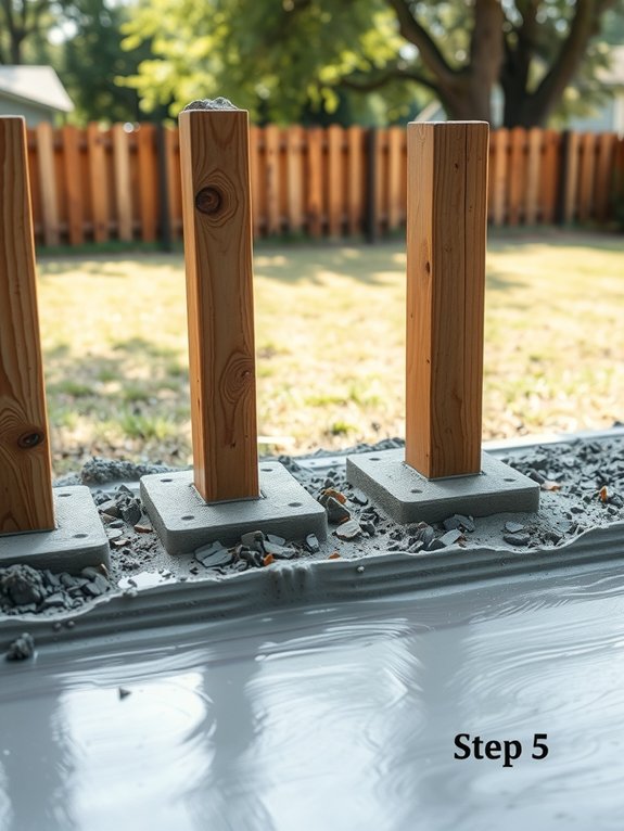 corner posts first set with concrete