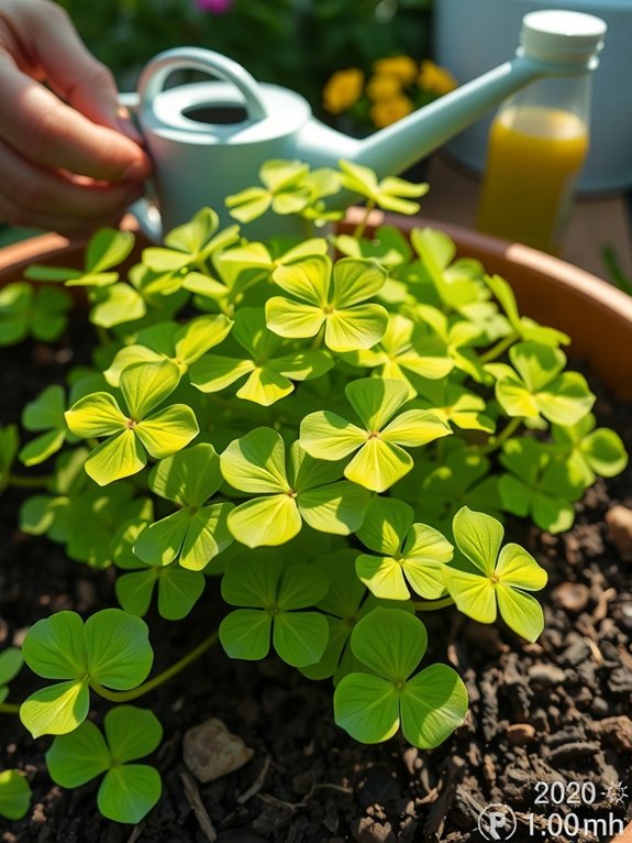 dilute fertilizer monitor shamrock growth
