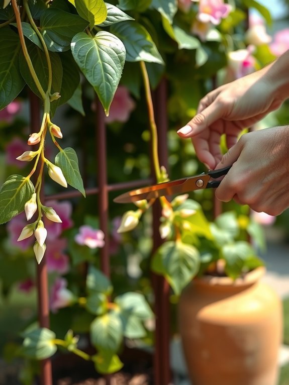 early spring pruning for mandevilla blooms