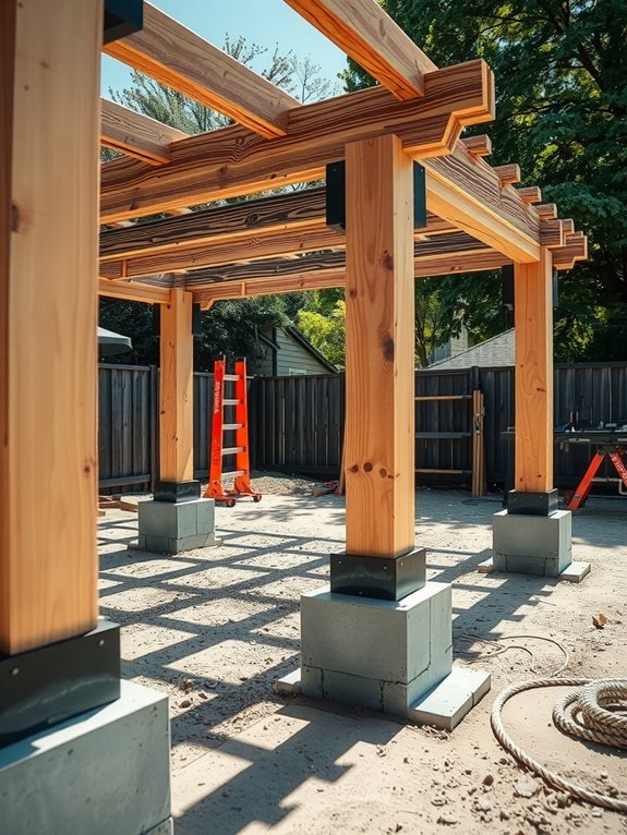 gravel base concrete anchors braces