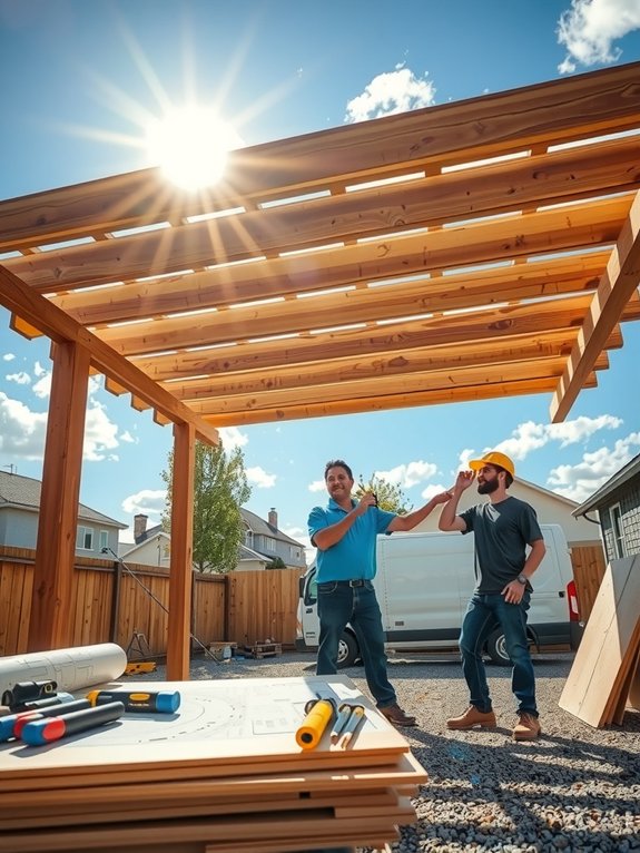 location driven pergola cost labor freight permits