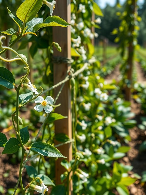 pea varieties trellis dependence vary