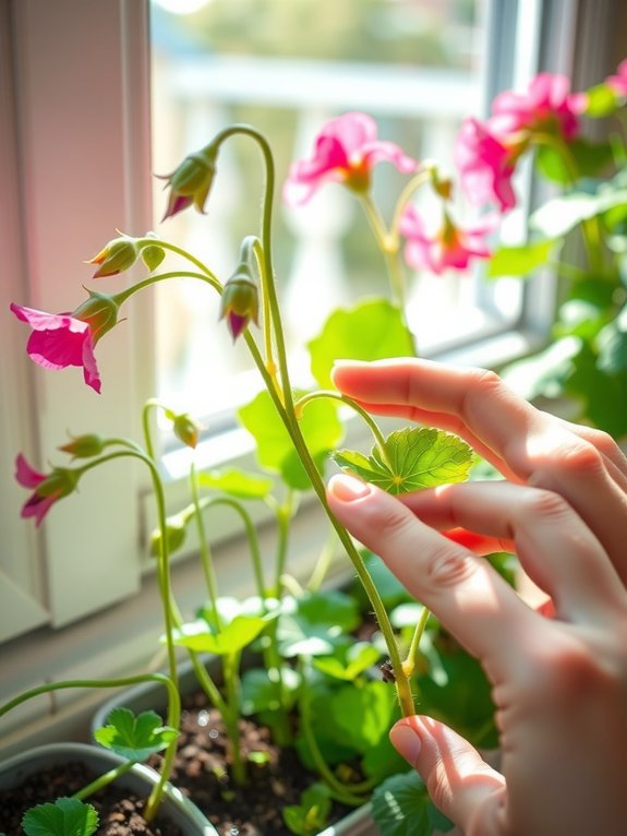 pinch back to promote branching growth