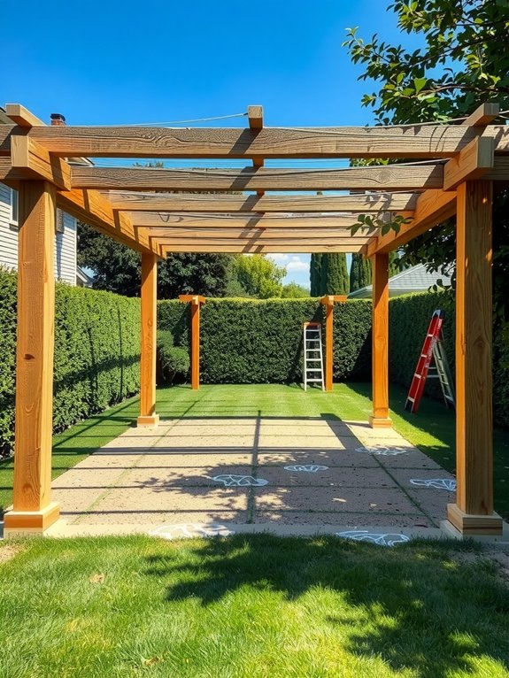 plan pergola footprint stake locations