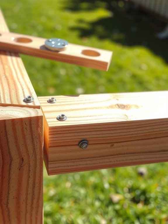 rails between posts support boards