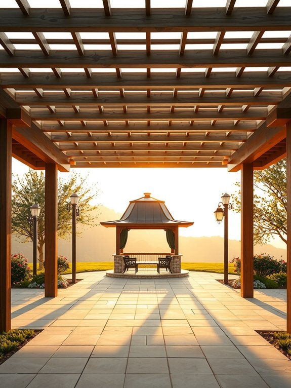 rectangular pergola vs polygonal gazebo