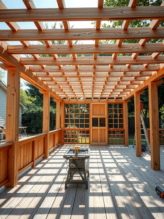 sand seal finish pergola posts quarterly