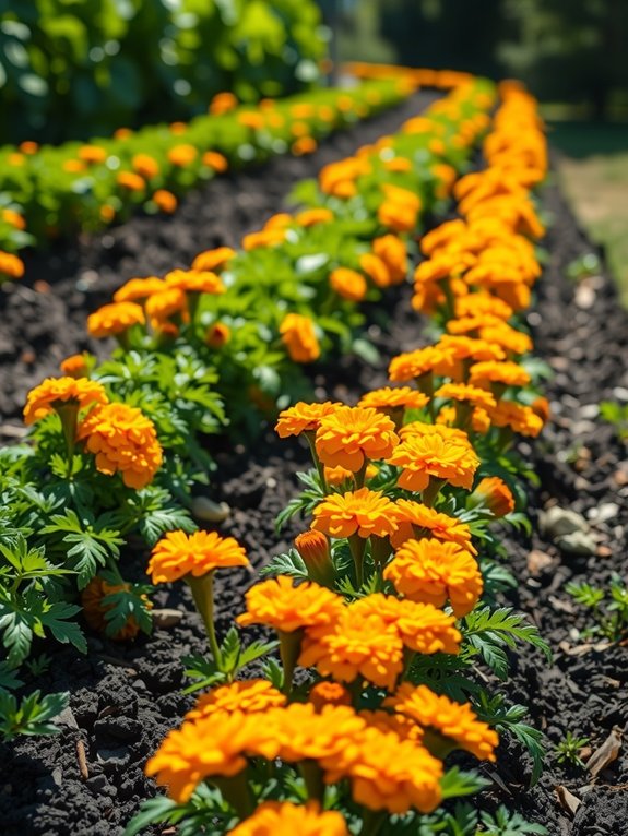 scent fence marigold border