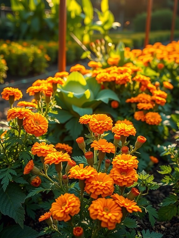 trap crop marigolds protect perimeter crops